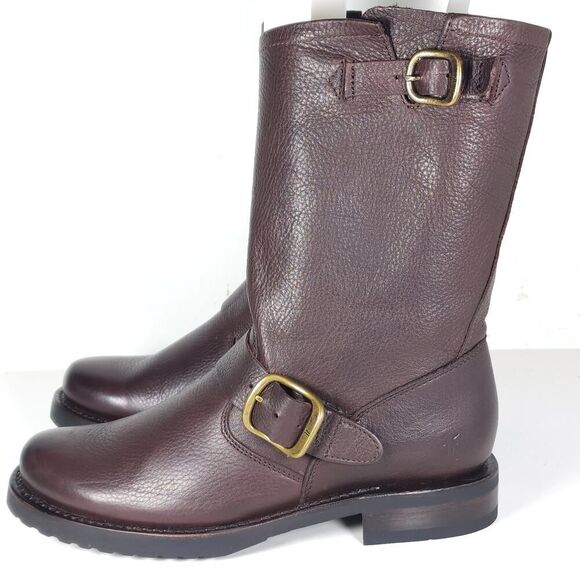Frye Women's Veronica Short US 6B Brown Leather Pull On Moto Biker Boots - Picture 2 of 13
